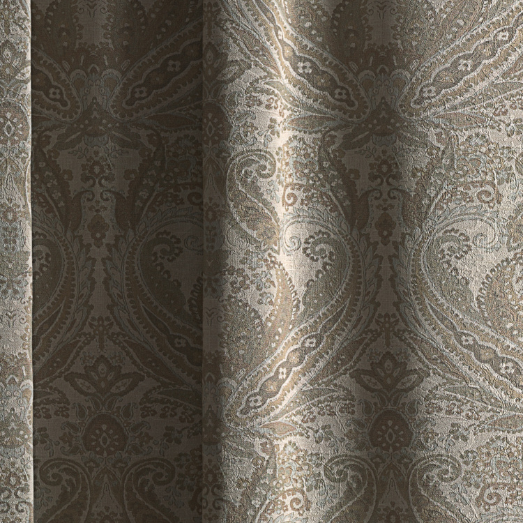 D'DECOR Bridal Blush Printed Door Curtain Pair  m x  m | Beige |  Polyester