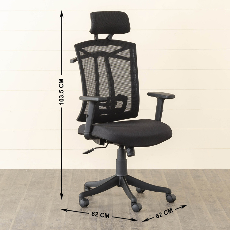 Langley Mesh High-Back Chair - Black