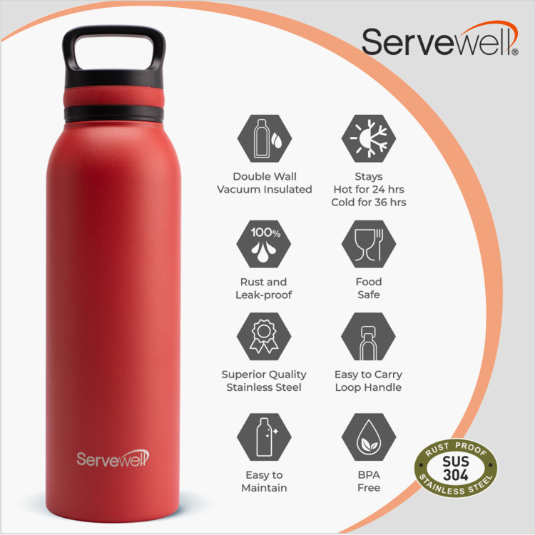 SERVEWELL Oslo Solid Vacuum Bottle - 720 ml