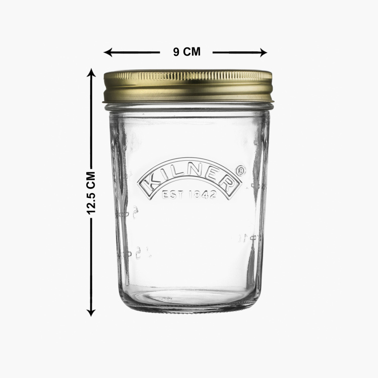 9 x 9 x 12.5 cm Kilner Wide Mouth Preserve Jar 0.35 Litre 