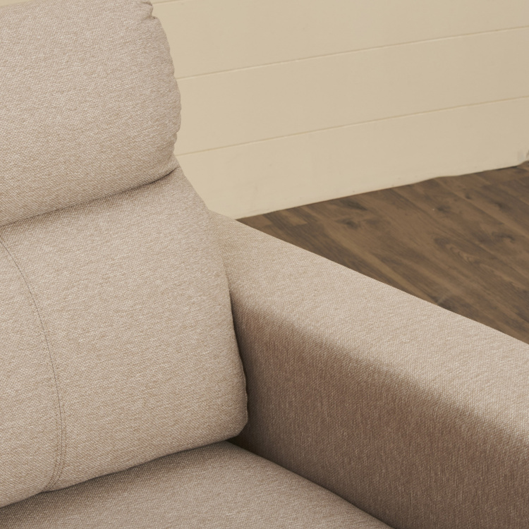 Emily Beige Fabric Three Seater Right Corner Sofa