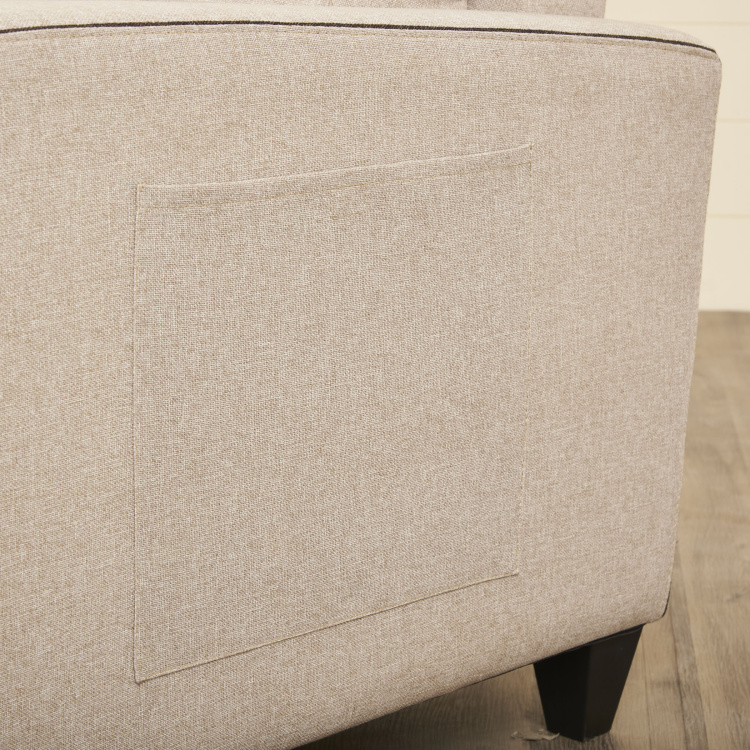 Montoya Beige Fabric Three Seater Right Corner Sofa