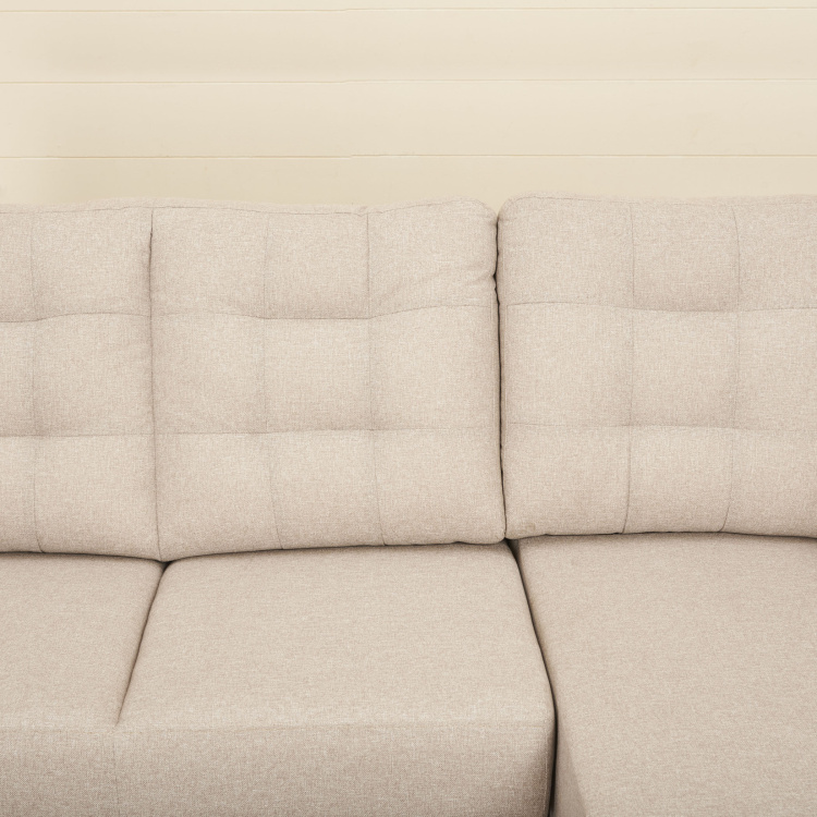 Montoya Beige Fabric Three Seater Left Corner Sofa