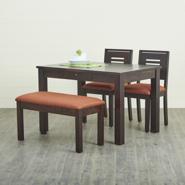 Veda Sage Sheesham Wood Small Dining, Small Dining Room Set With Bench