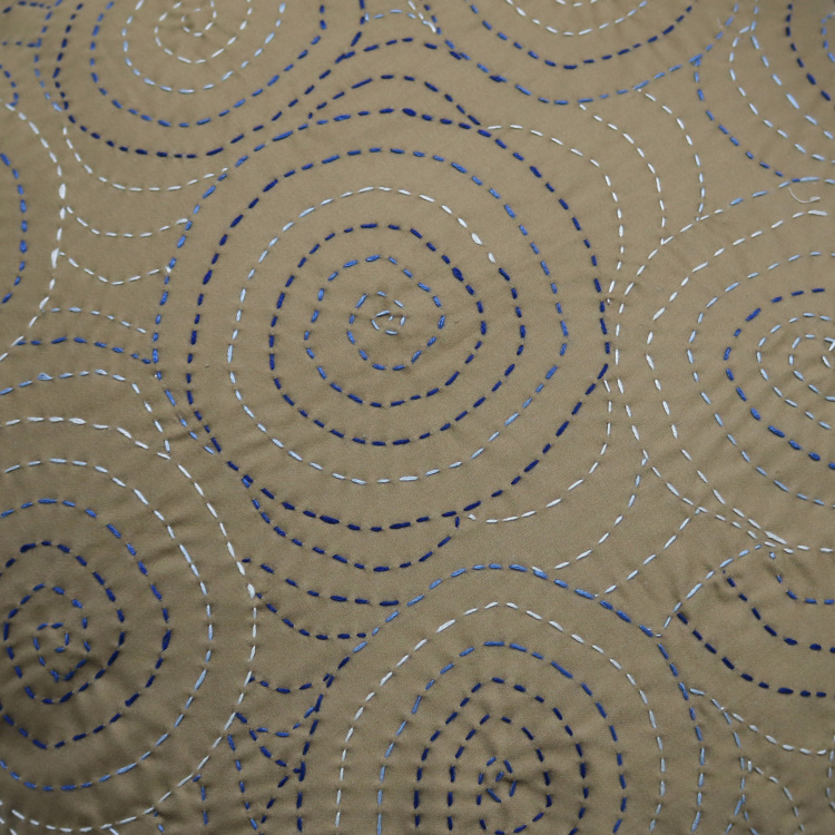 SPACES Spun Kantha Embroidered Cushion Cover - 40 cm x 40 cm