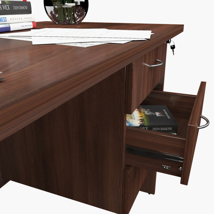 Helios Jane Brown Engineered Wood Study Table With Drawer