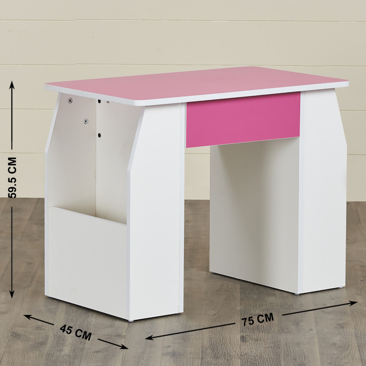 Helios Oregon Pink Engineered Wood Study Table with Chair
