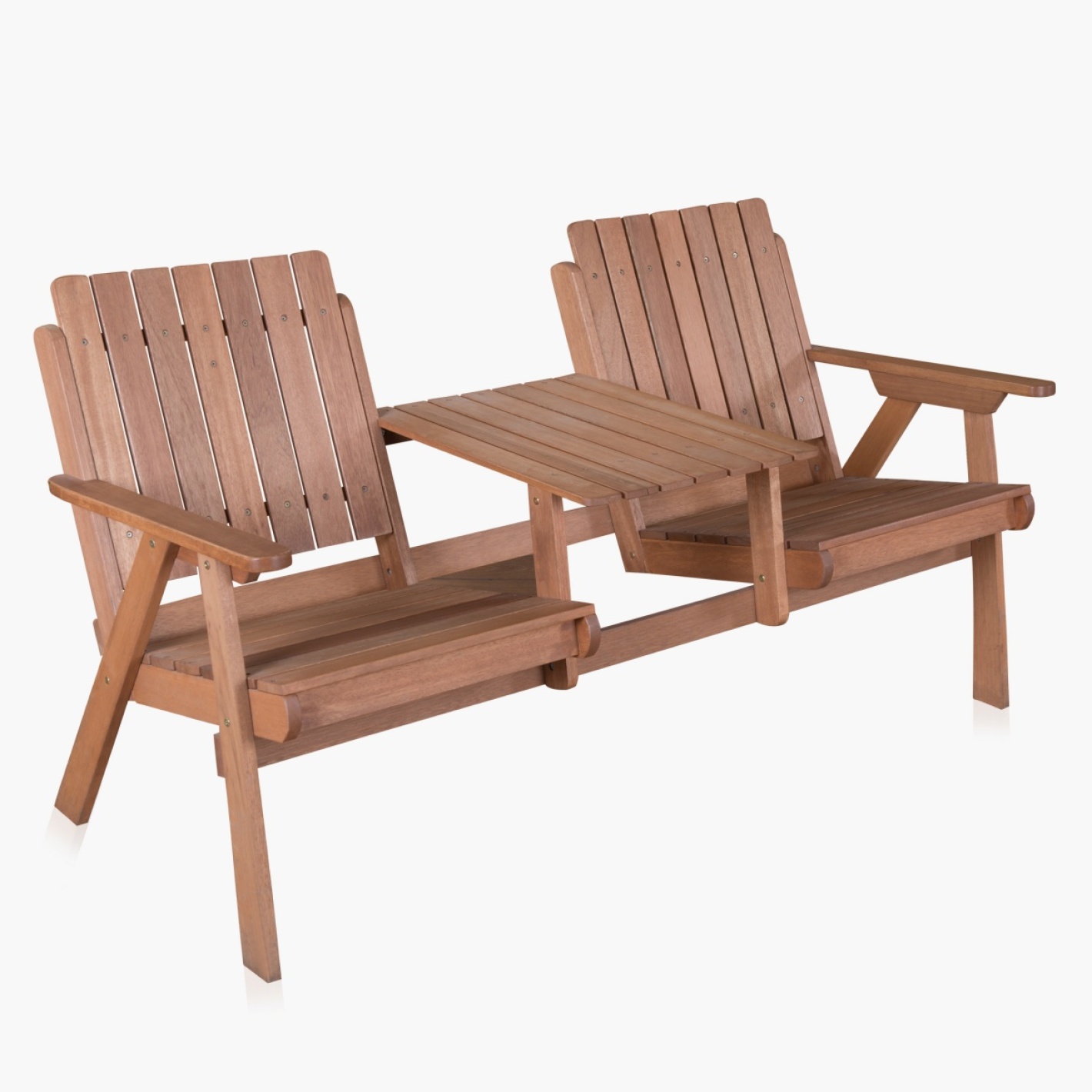 Jack And Jill Set- 2 Seater | Brown | Solid Wood